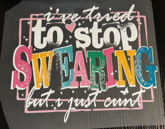 Stop Swearing Glitter Screen Print