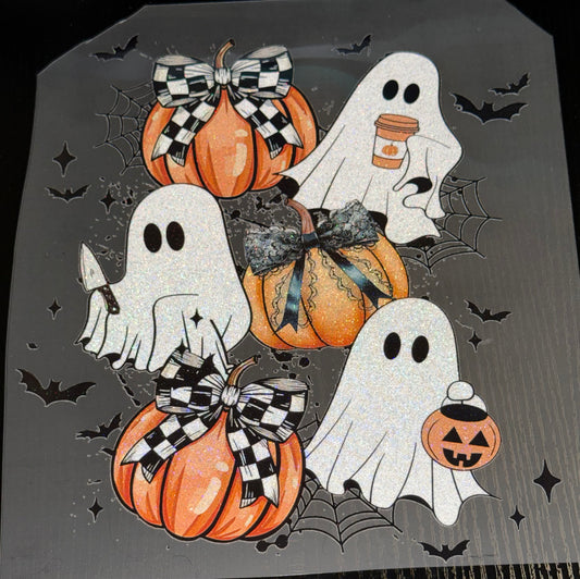 Ghosts & Pumpkins Glitter Screen Print