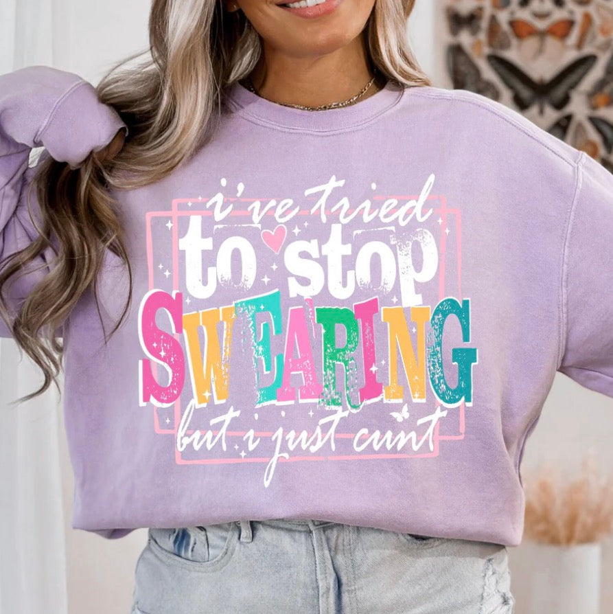*PREORDER* I Tried To Stop Swearing Glitter Screen Print
