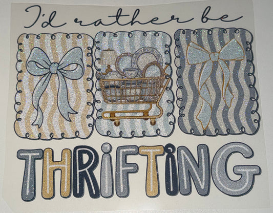 I’d Rather Be Thrifting Glitter Screen Print