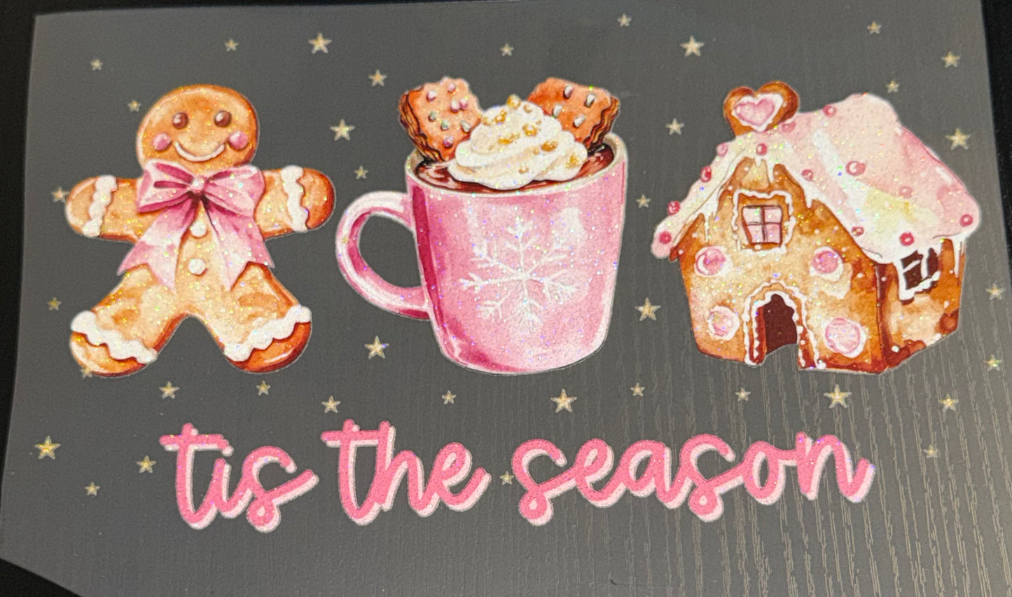 Pink Tis the Season Glitter Screen Print