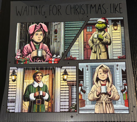 Waiting for Christmas Glitter Screen Print