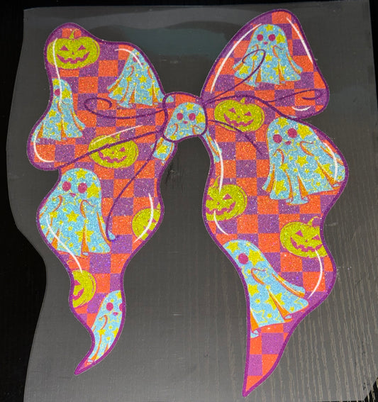 Neon Halloween Bow Glitter Screen Print