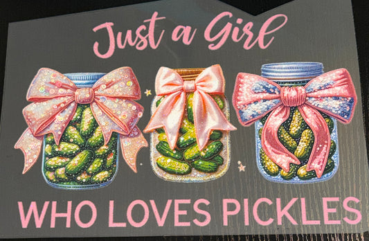 Just A Girl Who Loves Pickles Glitter Screen Print