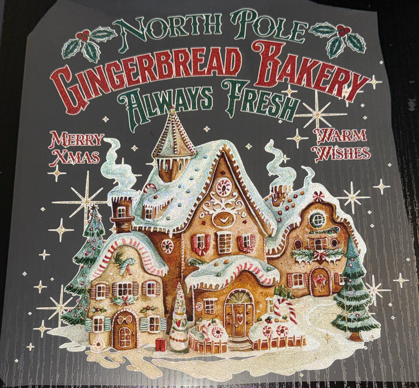 Gingerbread Bakery Glitter Screen Print
