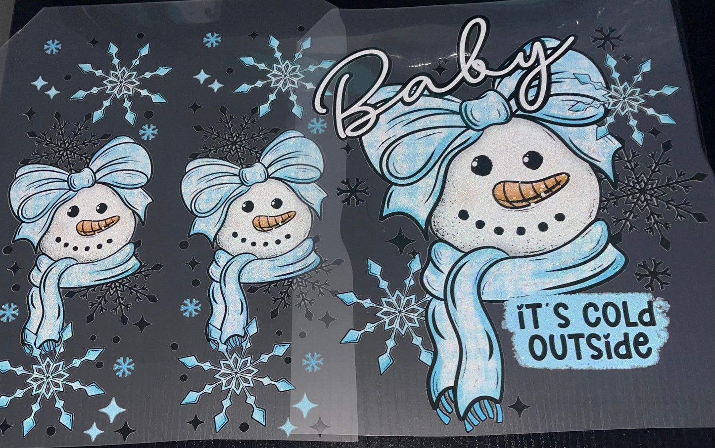 Baby It’s Cold Outside with 2 Sleeves Glitter Screen Print