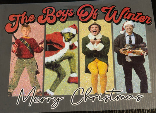 Boys of Winter Glitter Screen Print