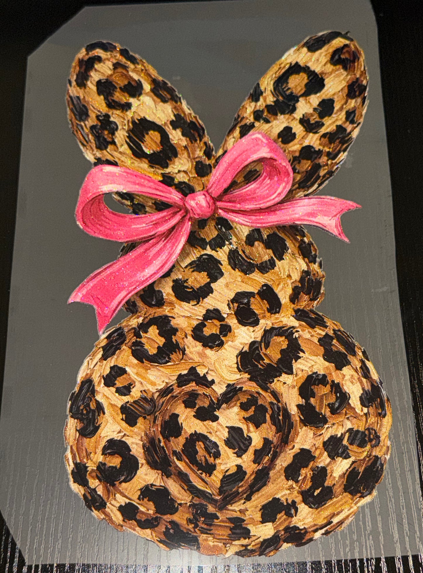 Leopard Bunny Glitter Screen Print