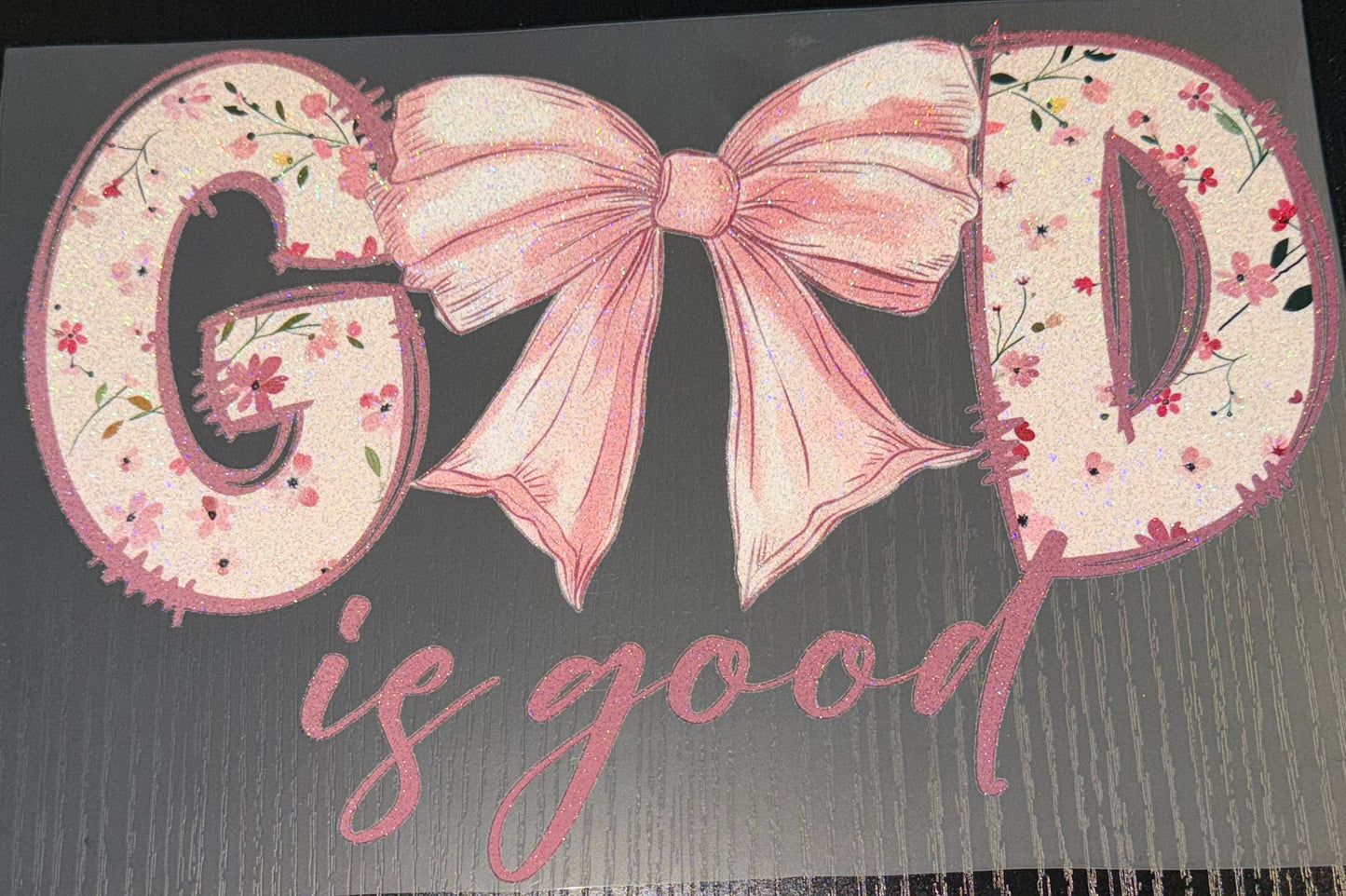 Pink God is Good Glitter Screen Print