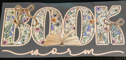 Book Worm Glitter Screen Print