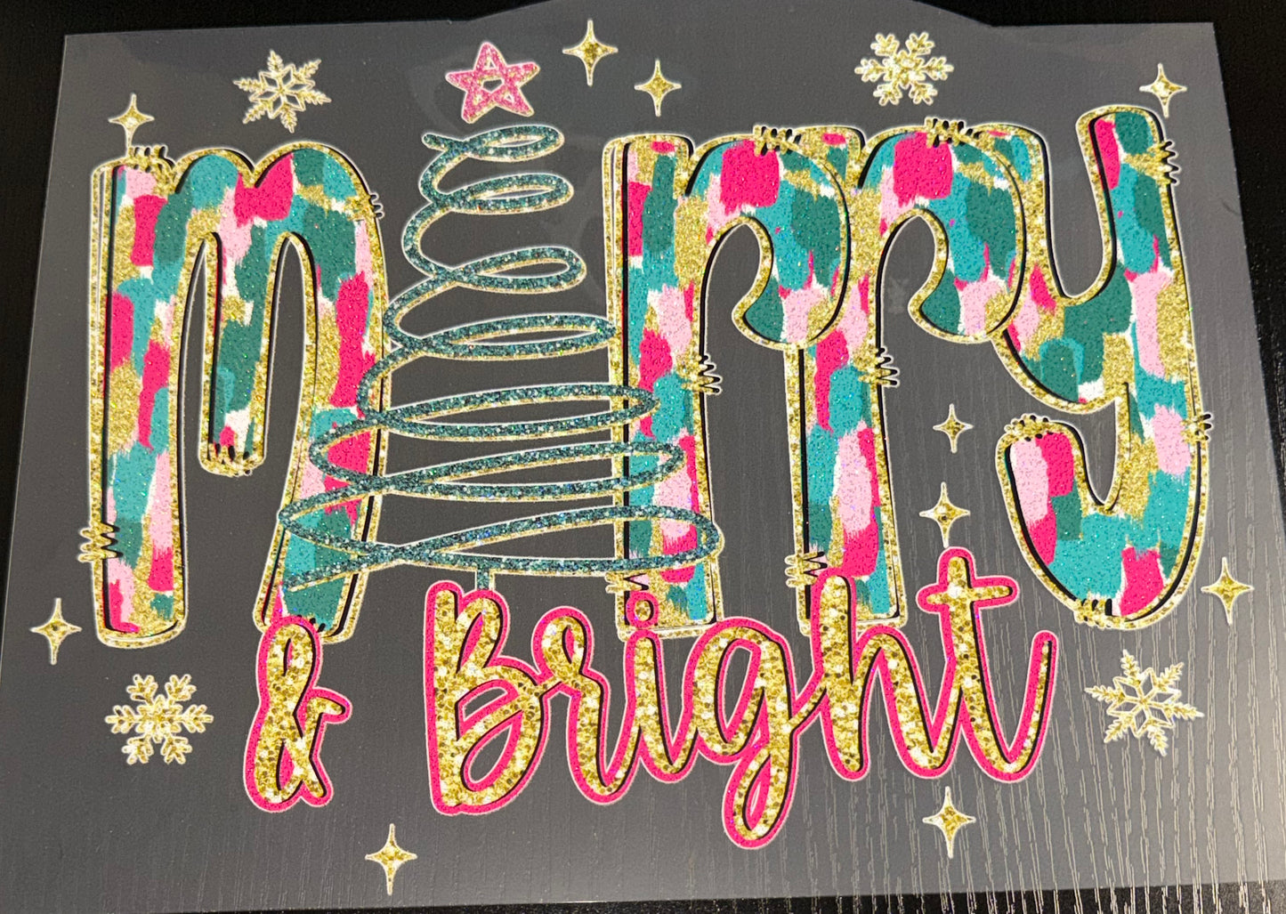 Merry & Bright Glitter Screen Print