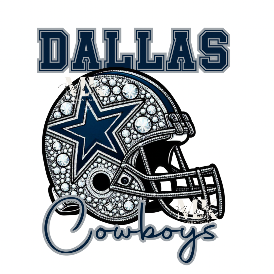 Cowboys helmet rhinestone DTF TRANSFER