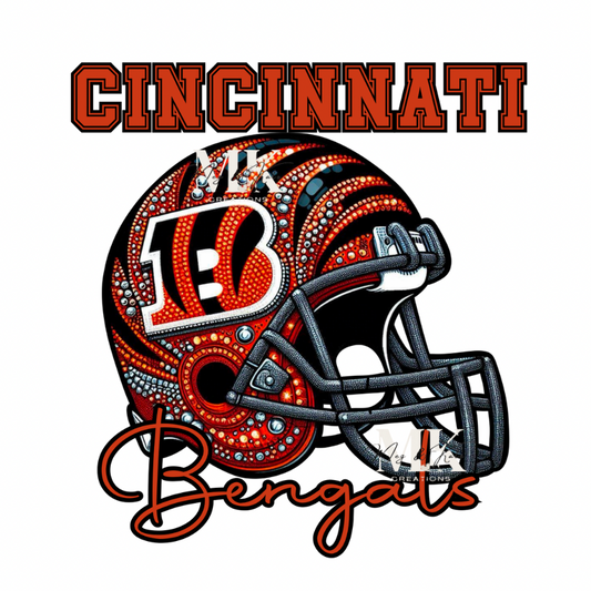 Bengals helmet rhinestone DTF TRANSFER