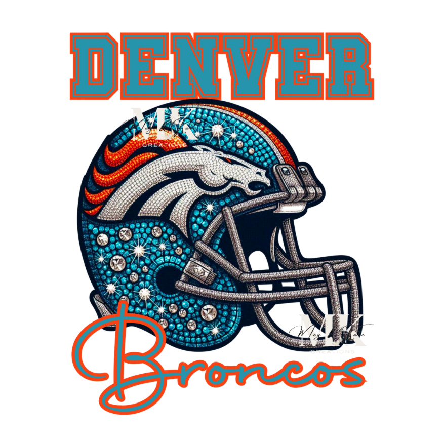 Broncos helmet rhinestone DTF TRANSFER