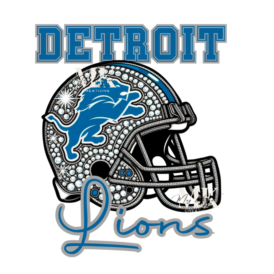 Lions helmet rhinestone DTF TRANSFER