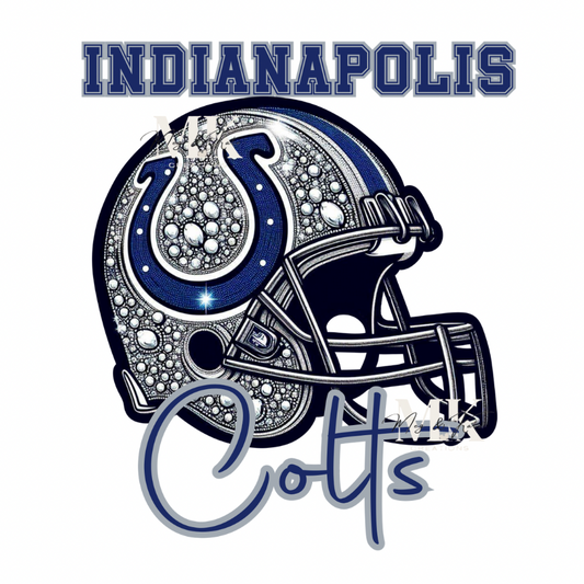 Colts helmet rhinestone DTF TRANSFER