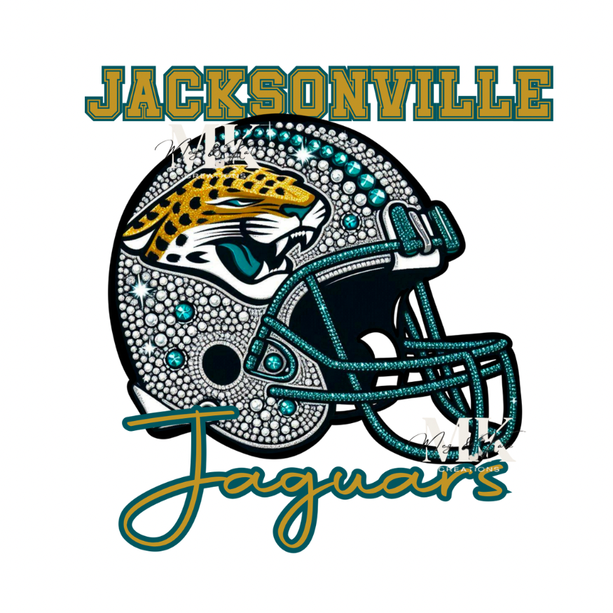 Jaguars helmet rhinestone DTF TRANSFER