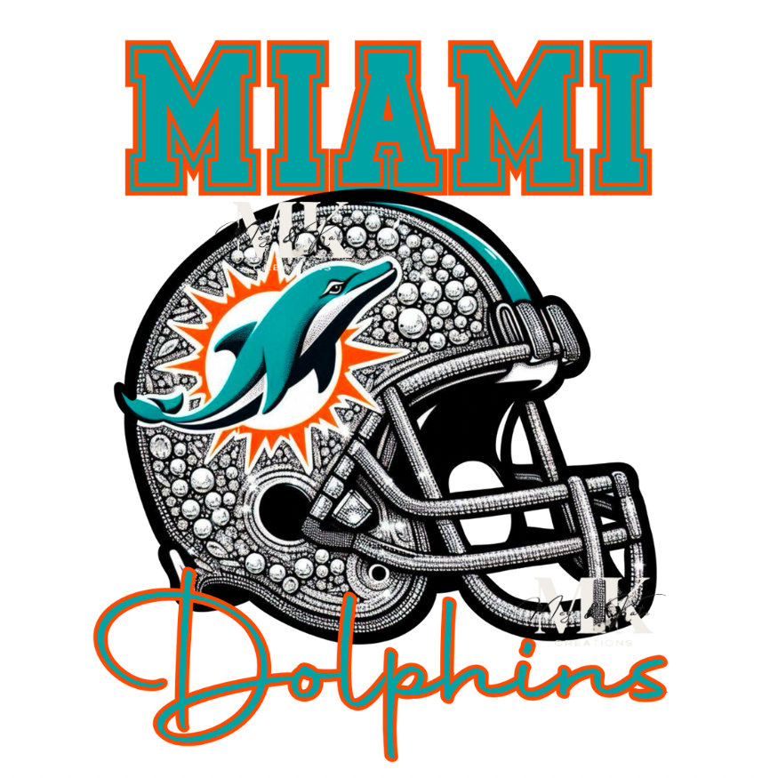 Dolphins helmet rhinestone DTF TRANSFER