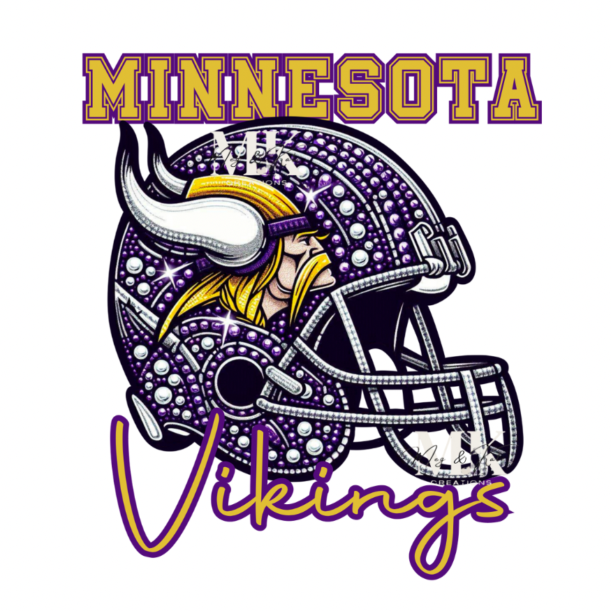 Vikings helmet rhinestone DTF TRANSFER