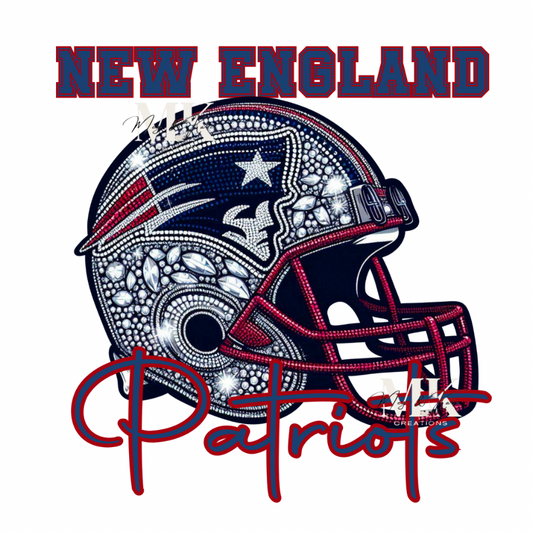 Patriots helmet rhinestone DTF TRANSFER