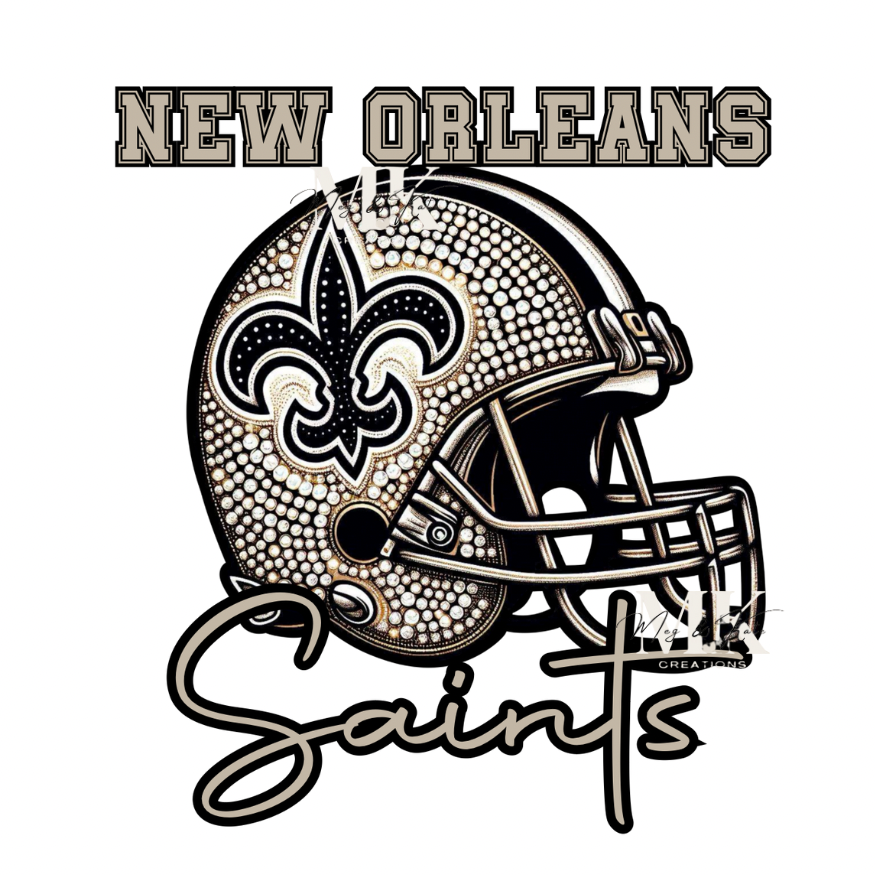 Saints helmet rhinestone DTF TRANSFER