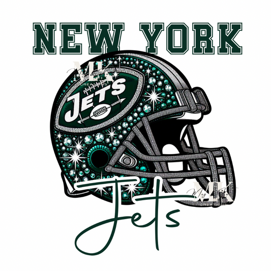 Jets helmet rhinestone DTF TRANSFER