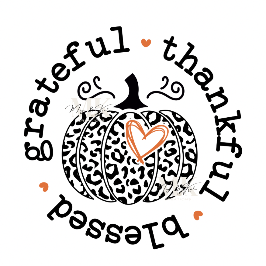 Grateful, thankful, blessed DTF TRANSFER