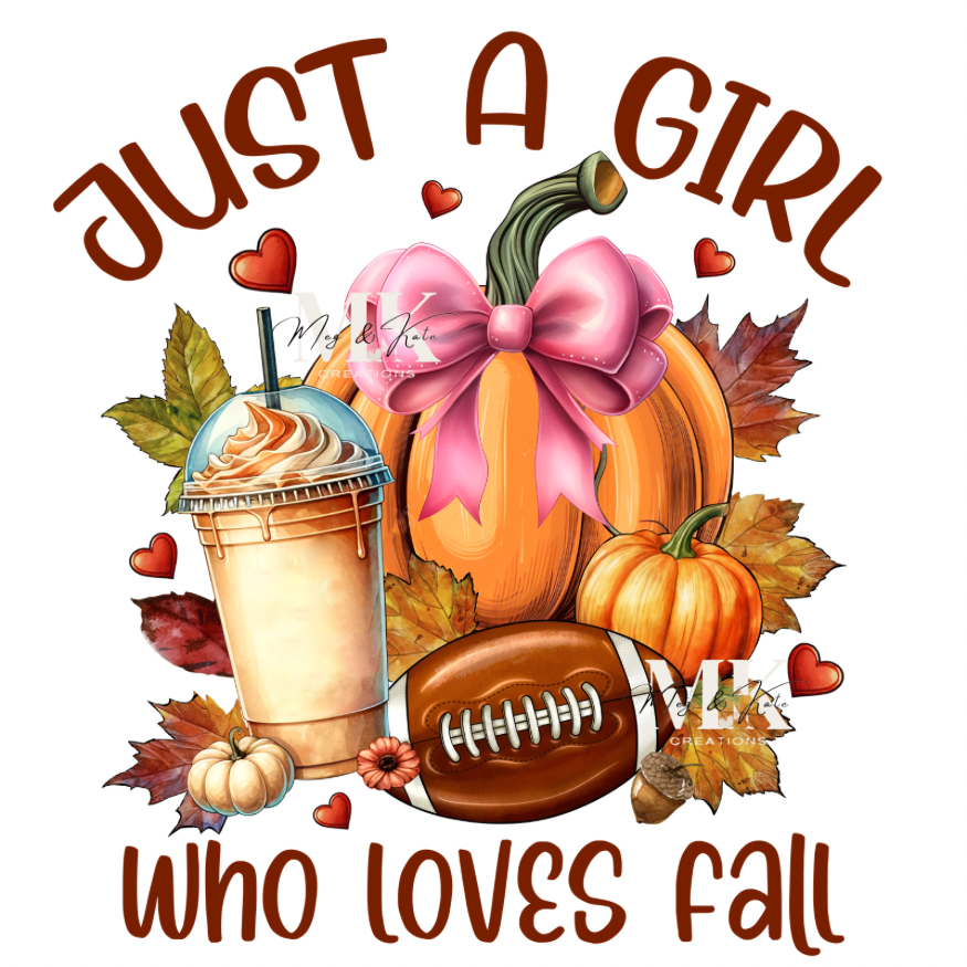 Girl Who Loves Fall Coffee/Football DTF TRANSFER