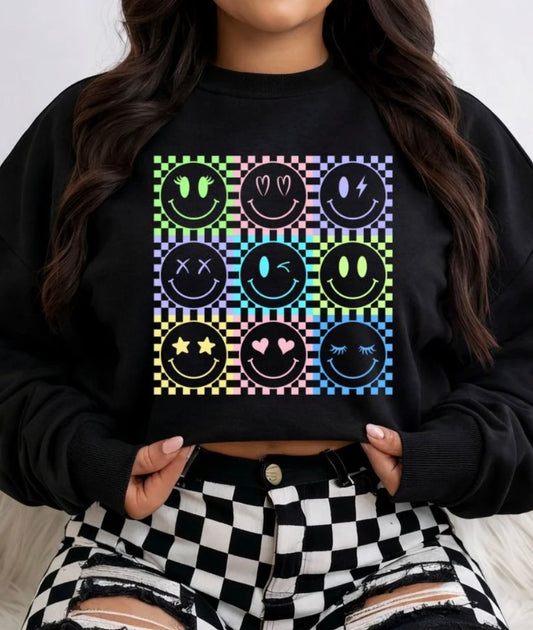 *PREORDER* Neon Smileys Glitter Screen Print