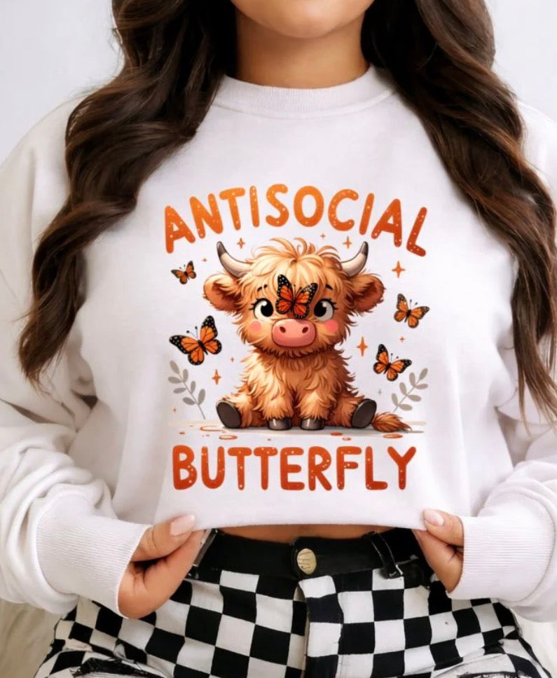 *PREORDER* Anti Social Butterfly Glitter Screen Print