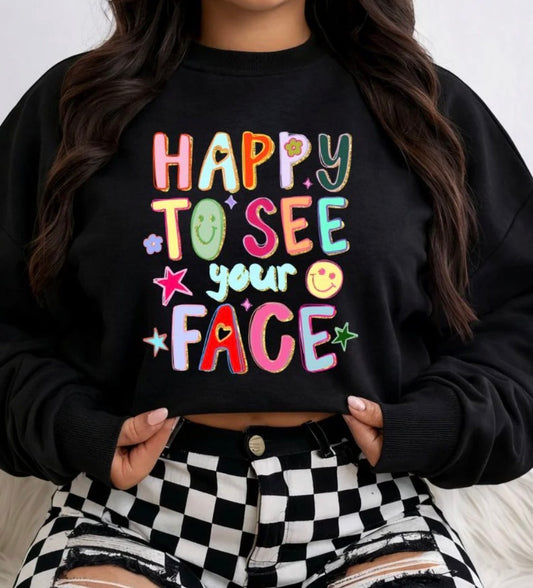 *PREORDER* Happy To See Your Face Glitter Screen Print