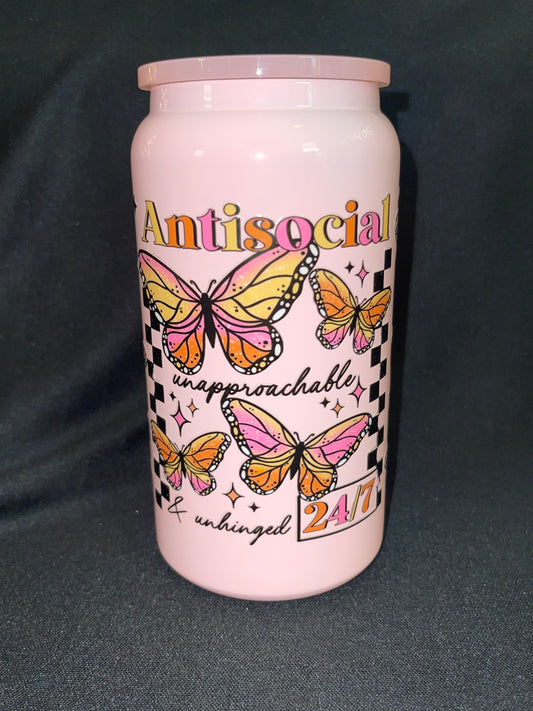 Antisocial 16 oz Stainless Steel Cup