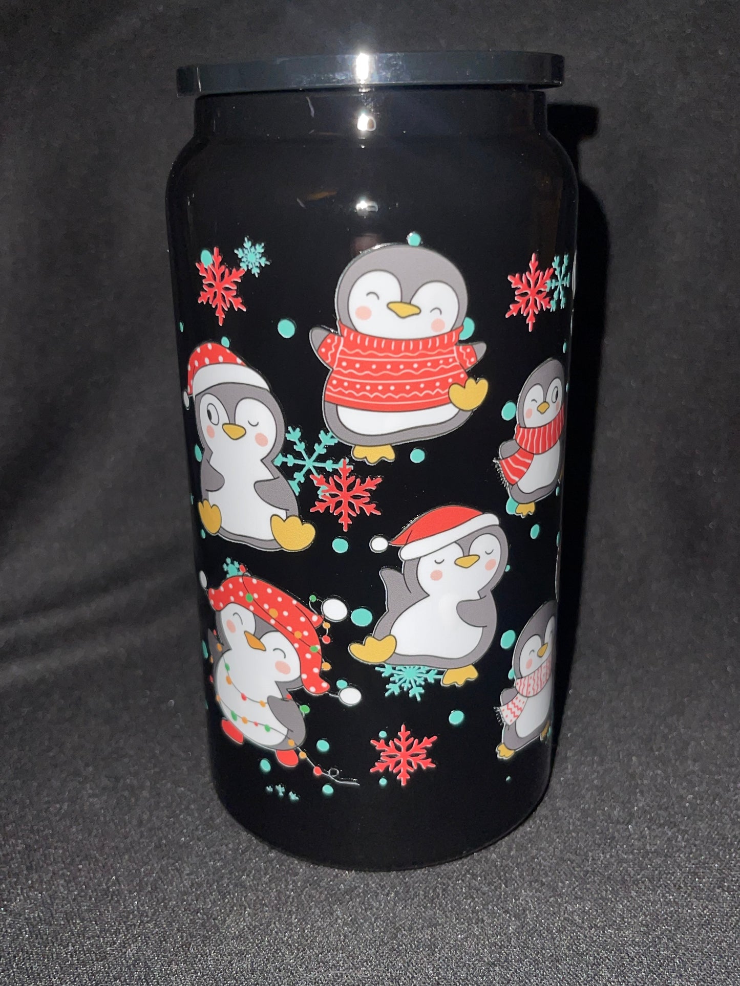 Penguins 16 oz Stainless Steel Cup