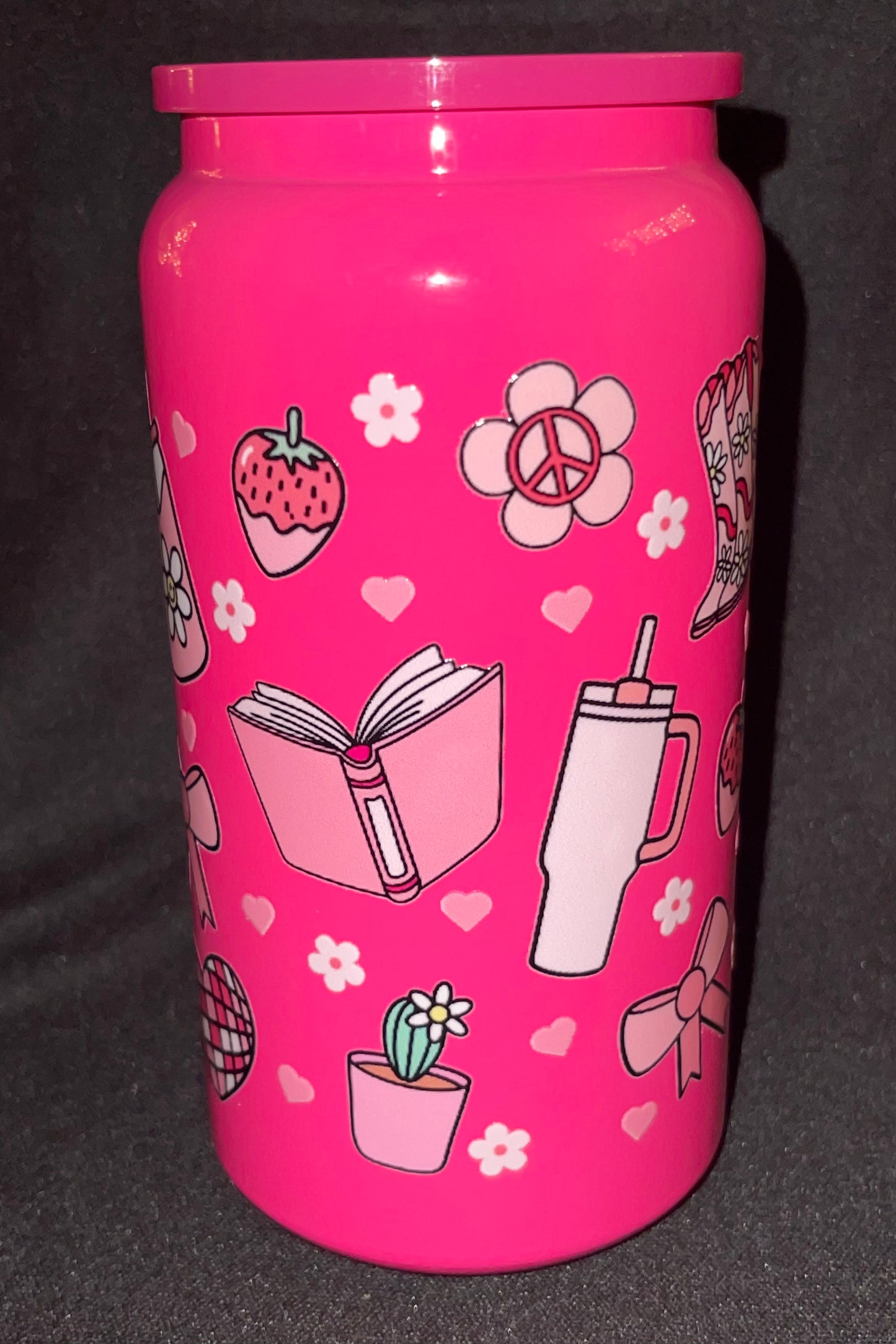 Pink Favorites 16 oz Stainless Steel Cup