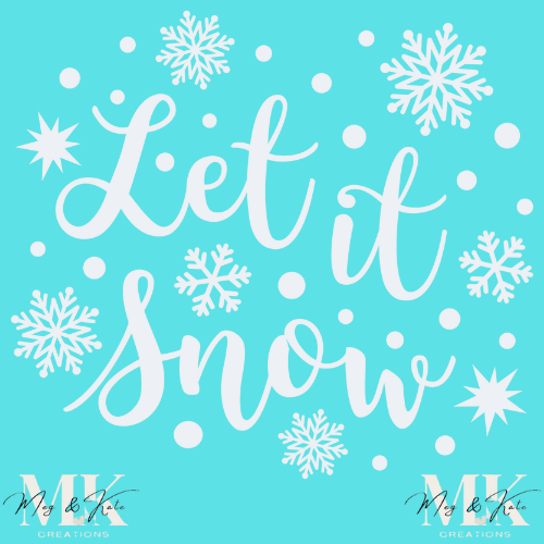 Let it Snow in White DTF TRANSFER