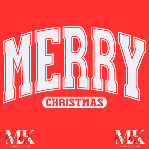 Merry Christmas in White DTF TRANSFER