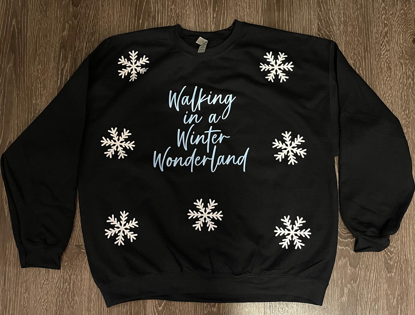 Winter Crewneck With Glitter Snowflakes