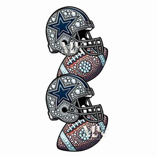 Cowboys helmets/footballs rhinestone  DTF TRANSFER