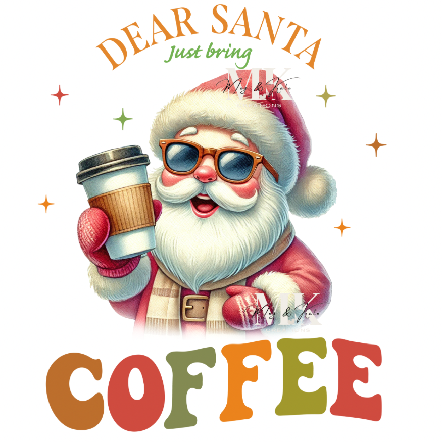 Santa bring coffee DTF TRANSFER