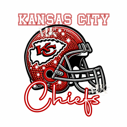 Chiefs helmet rhinestone DTF TRANSFER